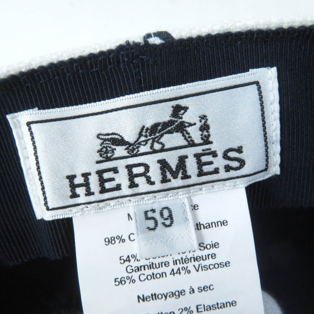 Pristine HERMES Casquette Vauban white cotton Women