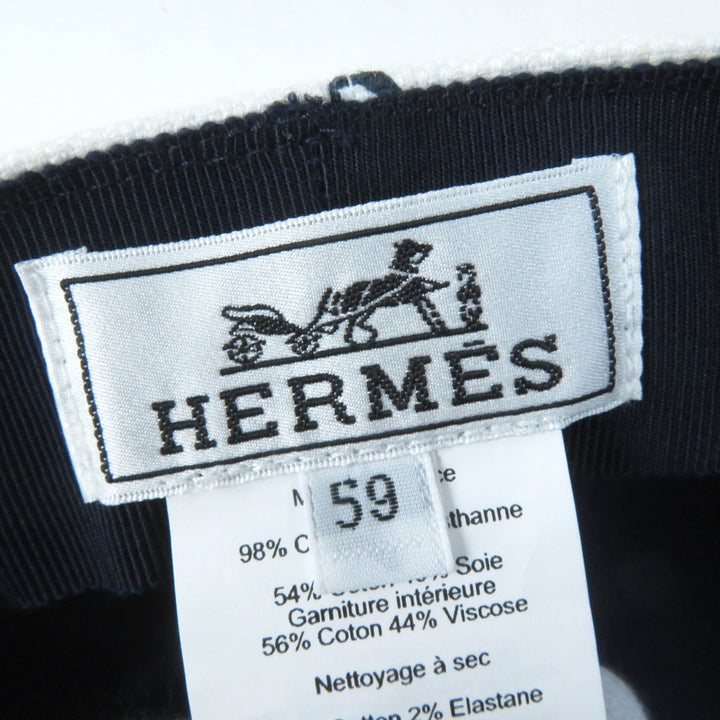 Pristine HERMES Casquette Vauban white cotton Women