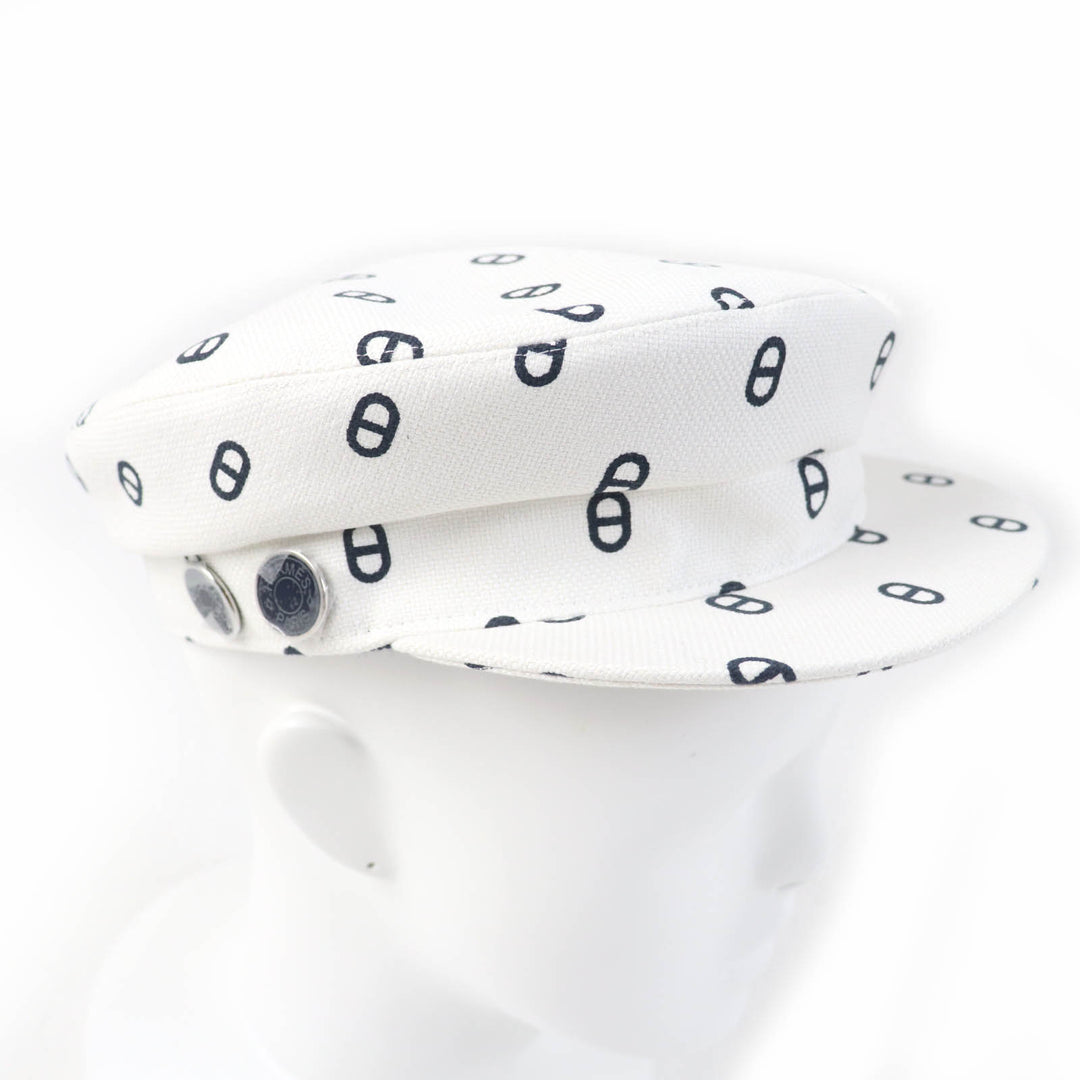 Pristine HERMES Casquette Vauban white cotton Women