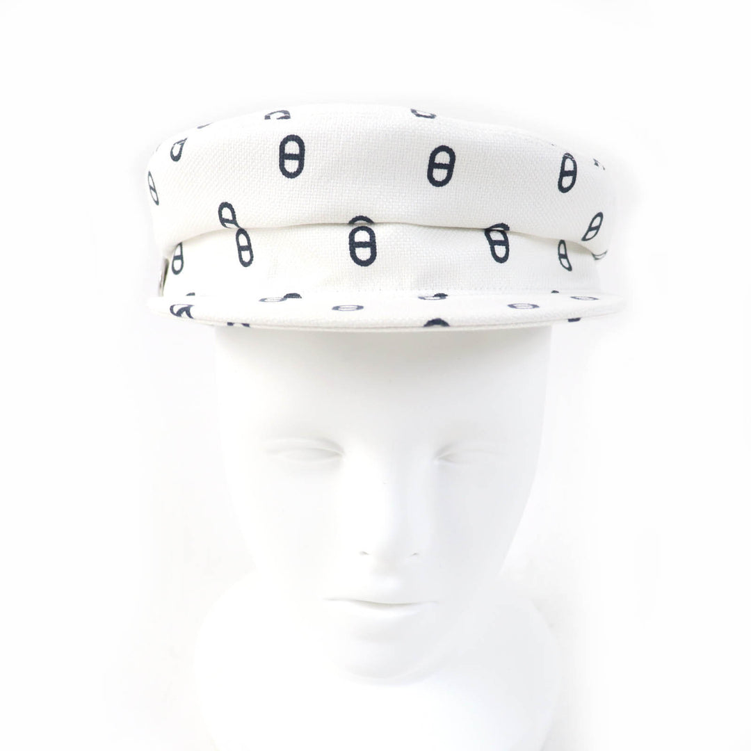 Pristine HERMES Casquette Vauban white cotton Women