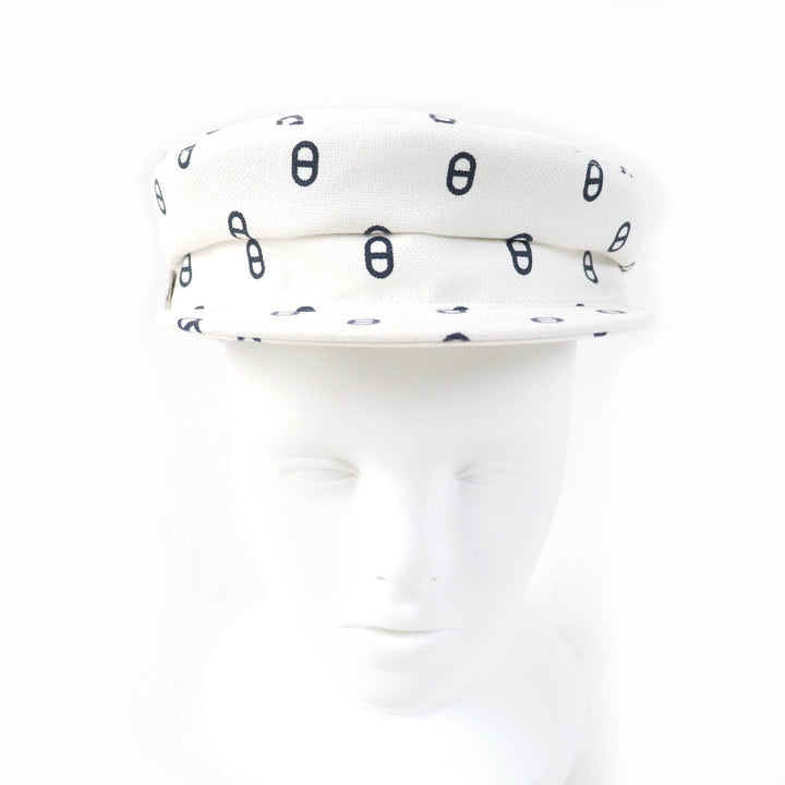 Pristine HERMES Casquette Vauban white cotton Women