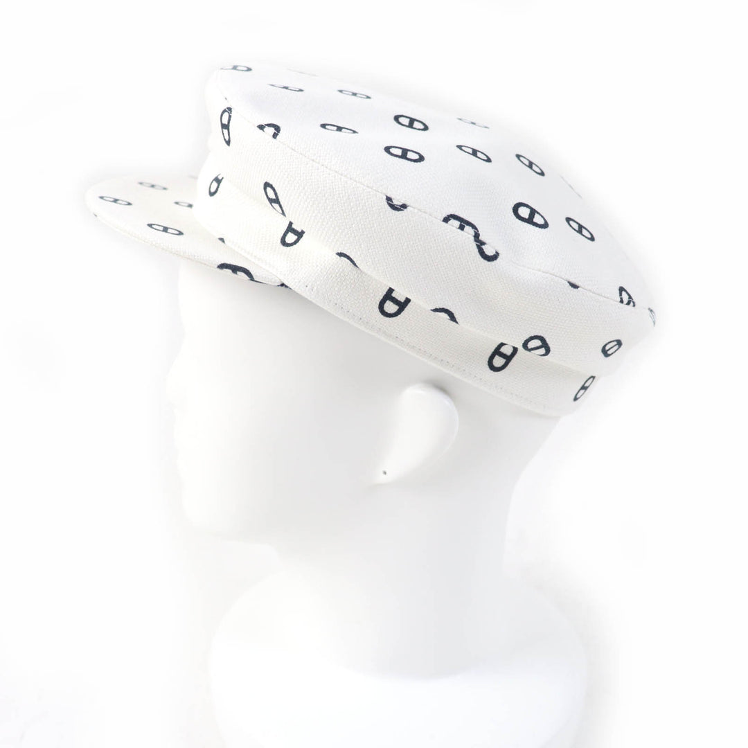 Pristine HERMES Casquette Vauban white cotton Women