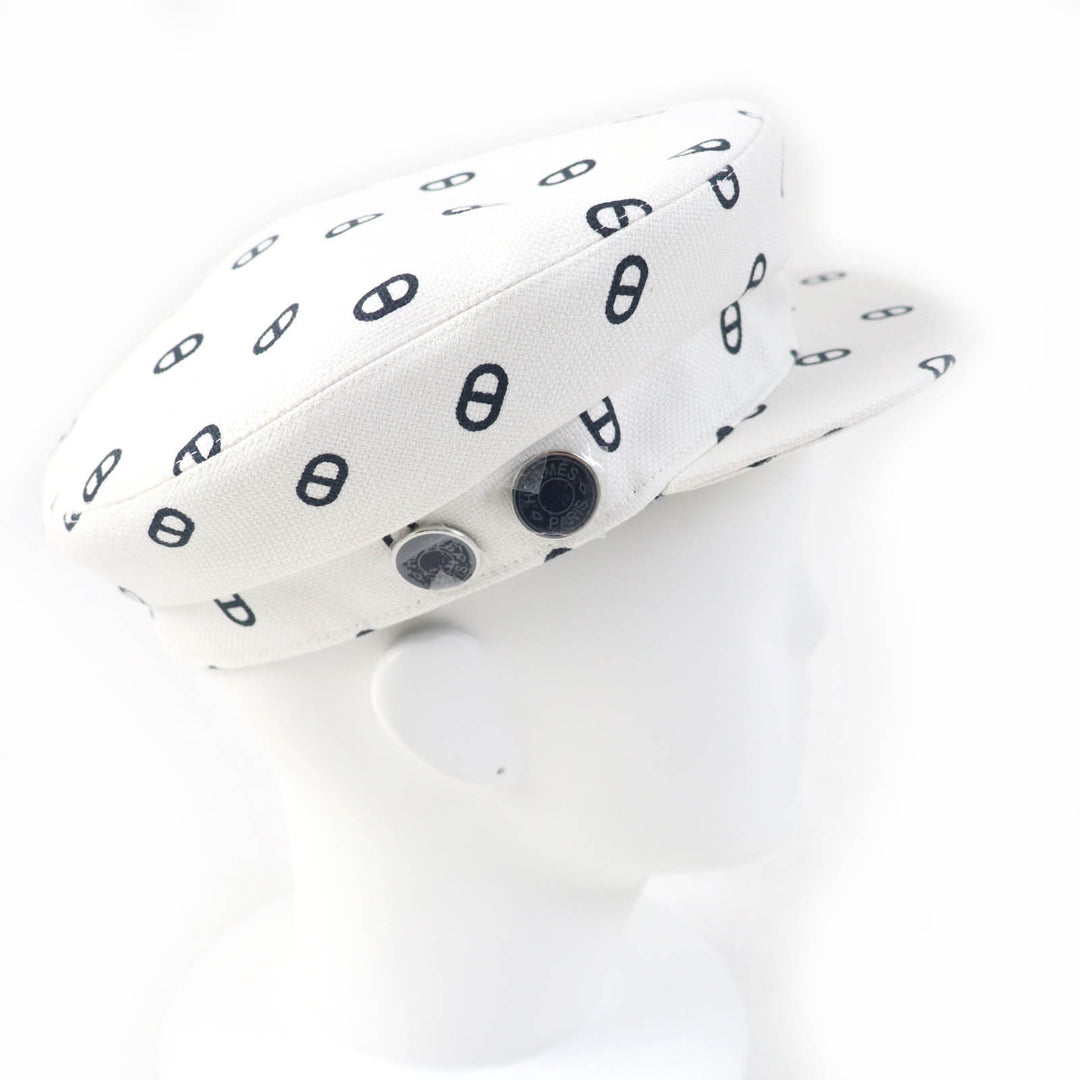 Pristine HERMES Casquette Vauban white cotton Women