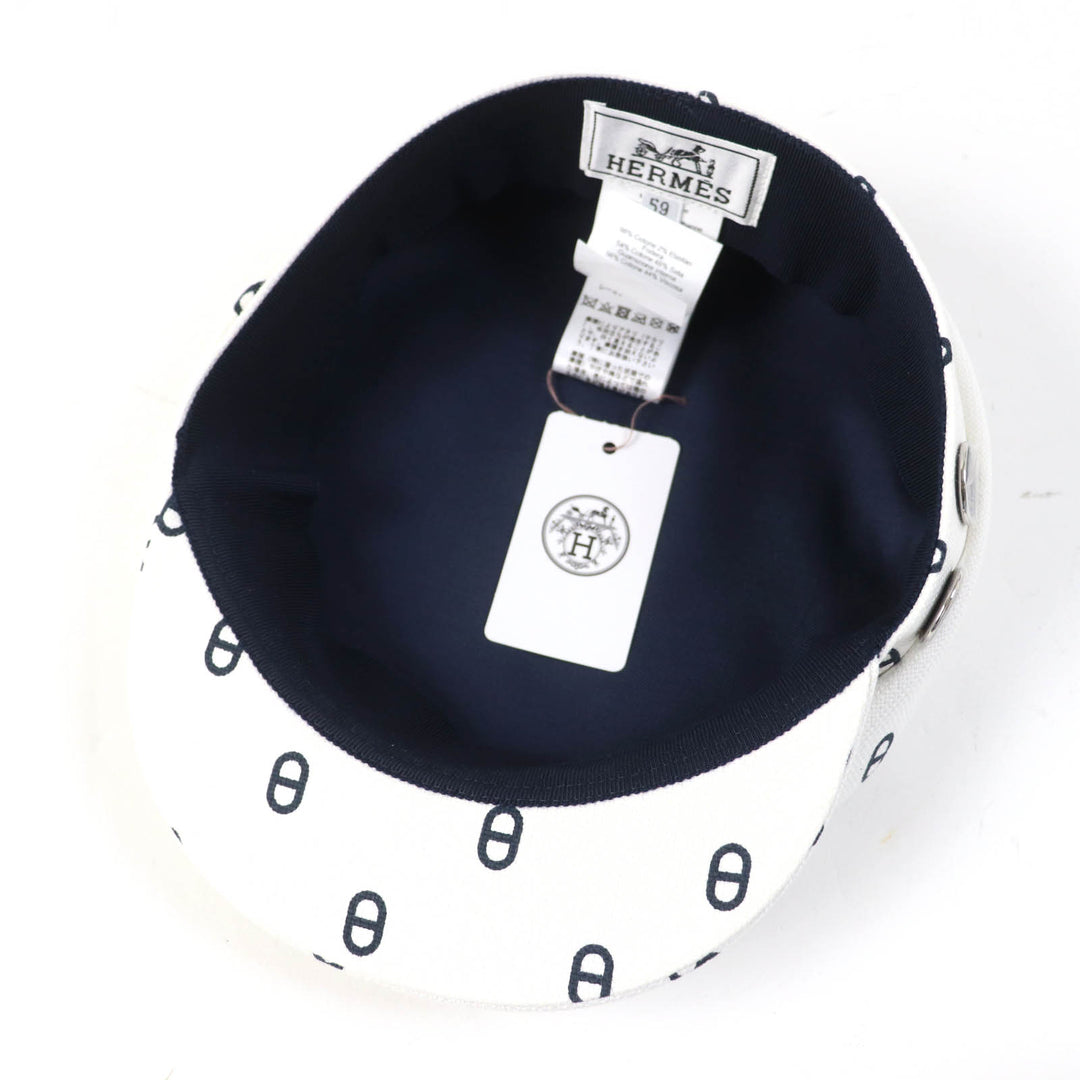 Pristine HERMES Casquette Vauban white cotton Women