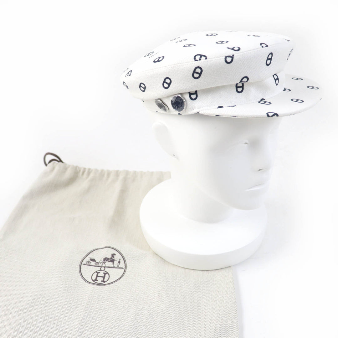 Pristine HERMES Casquette Vauban white cotton Women