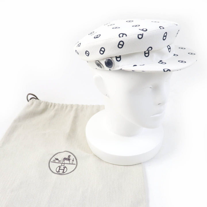 Pristine HERMES Casquette Vauban white cotton Women