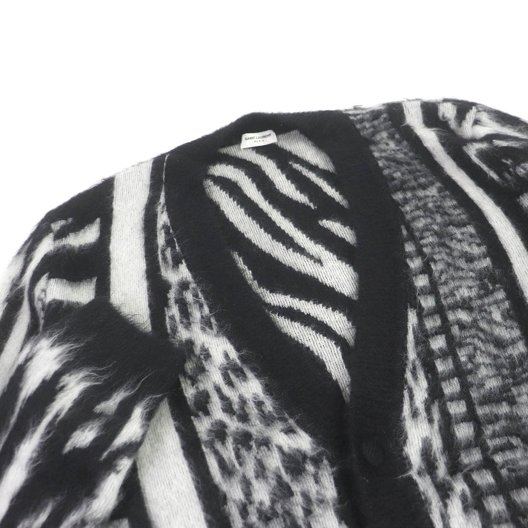 Excellent SAINT LAURENT PARIS cardigan Mohair Jungle Safari Black XL 690064