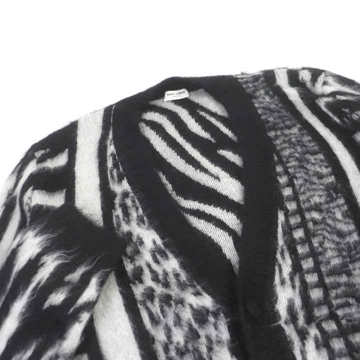 Excellent SAINT LAURENT PARIS cardigan Mohair Jungle Safari Black XL 690064