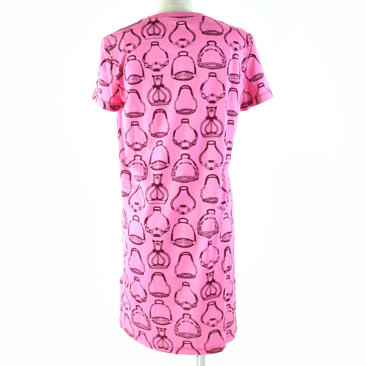 Pristine HERMES one piece Stirrup Fantasy Short sleeve pink cotton Women 36