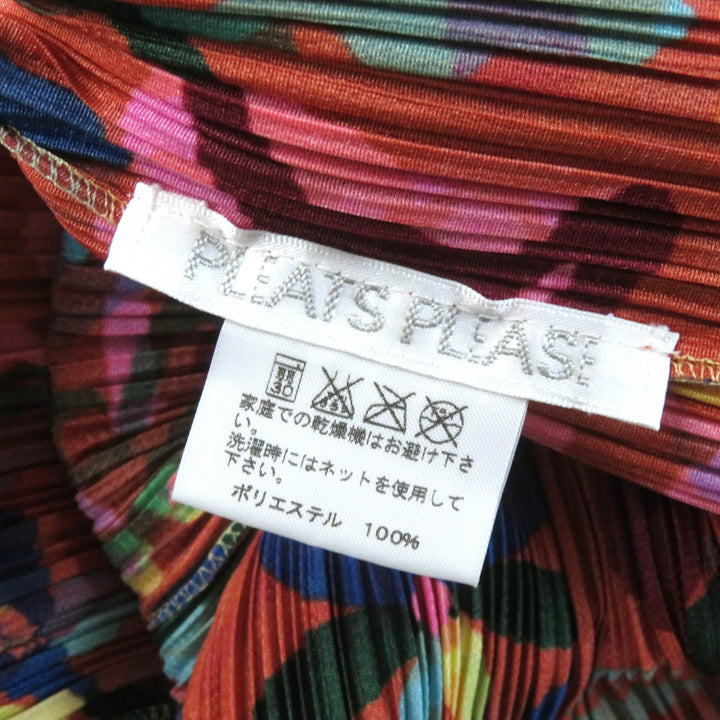 Excellent PLEATS PLEASE one piece Sun, peacock, goat, animal, rare print, sleeveless, long multicolor polyester Women 5 PP63-JH585
