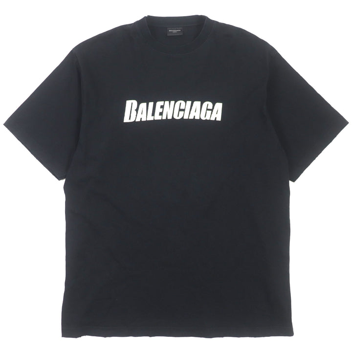 Great BALENCIAGA Short sleeve T-shirt Distressed Logo Print Oversized cotton mens XXS