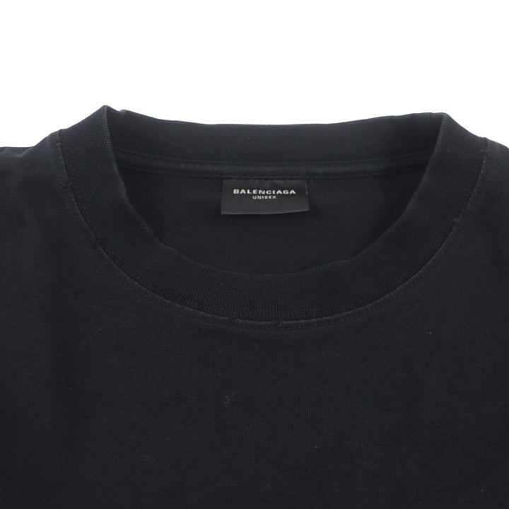 Great BALENCIAGA Short sleeve T-shirt Distressed Logo Print Oversized cotton mens XXS