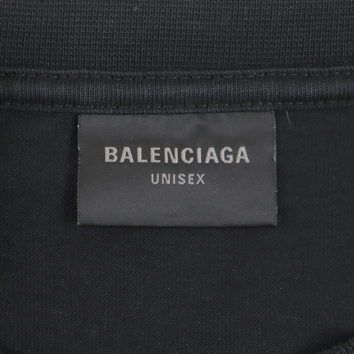 Great BALENCIAGA Short sleeve T-shirt Distressed Logo Print Oversized cotton mens XXS