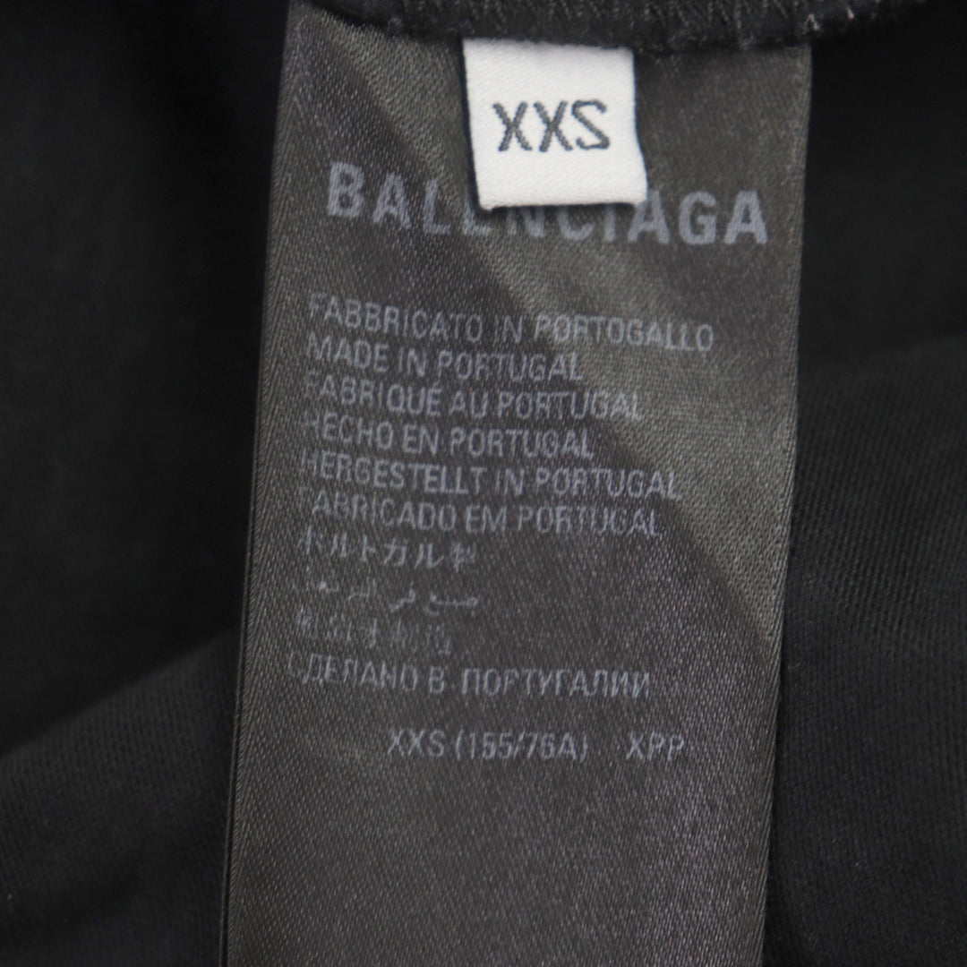 Great BALENCIAGA Short sleeve T-shirt Distressed Logo Print Oversized cotton mens XXS