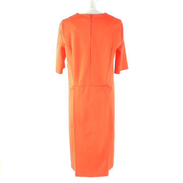 Pristine JIL SANDER one piece Crew neck short sleeve waist tuck dress Orange