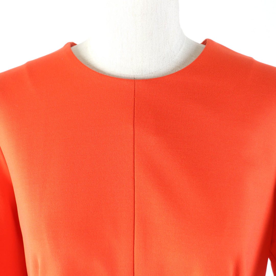 Pristine JIL SANDER one piece Crew neck short sleeve waist tuck dress Orange