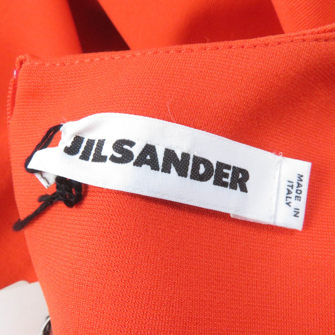 Pristine JIL SANDER one piece Crew neck short sleeve waist tuck dress Orange