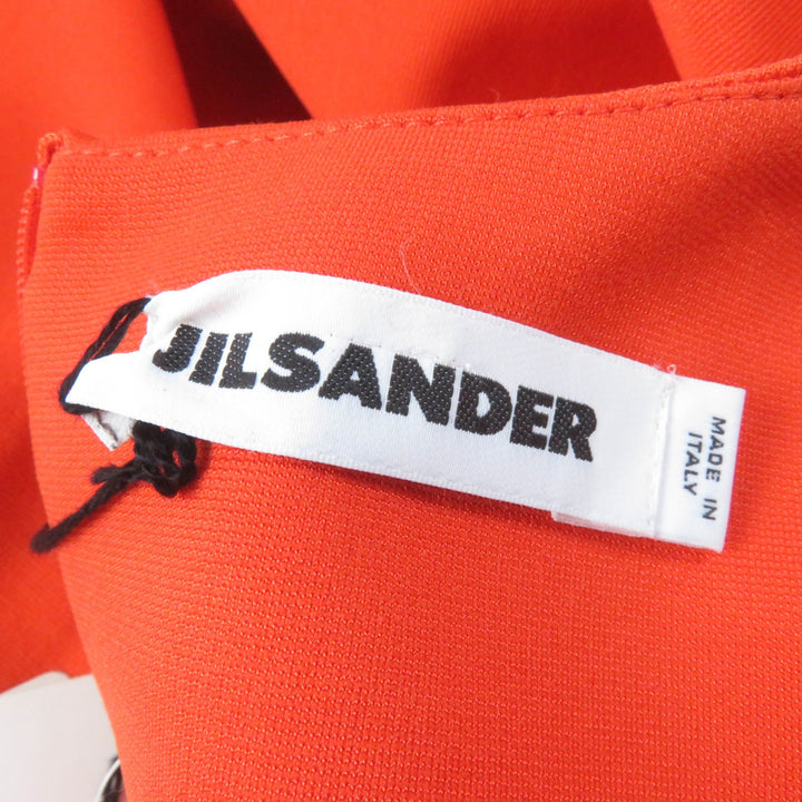 Pristine JIL SANDER one piece Crew neck short sleeve waist tuck dress Orange
