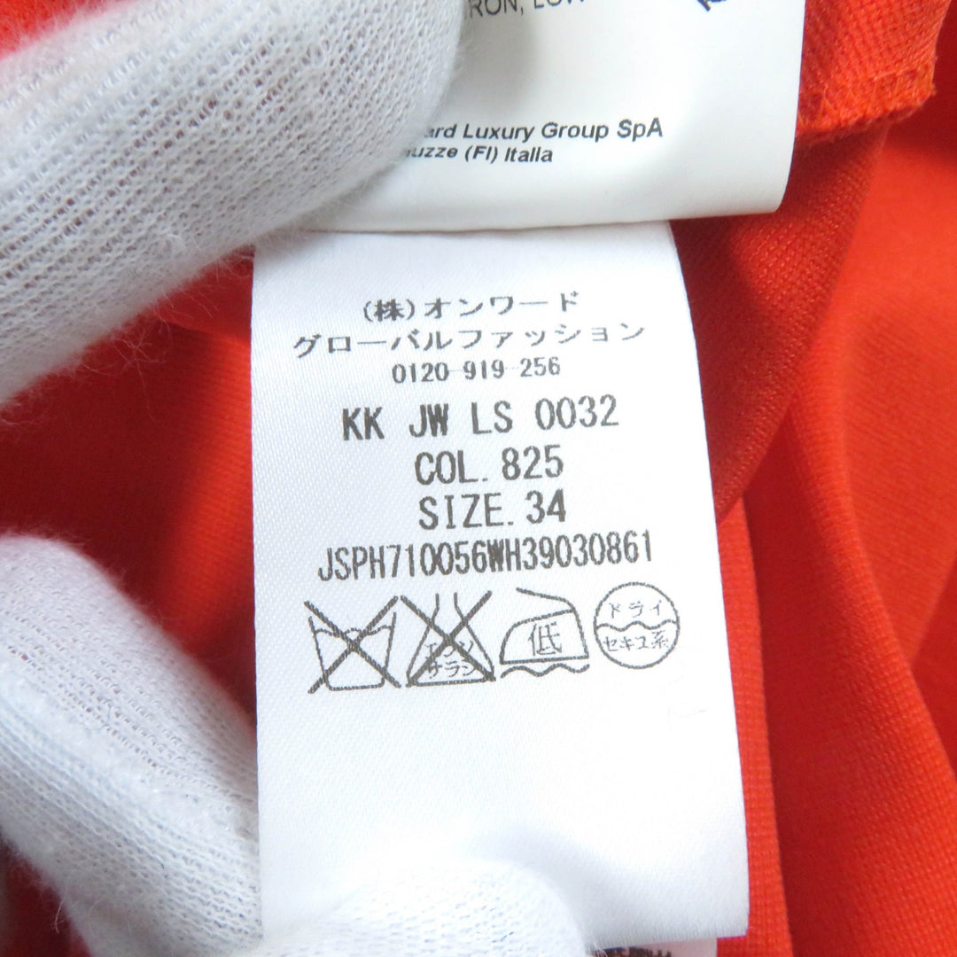 Pristine JIL SANDER one piece Crew neck short sleeve waist tuck dress Orange