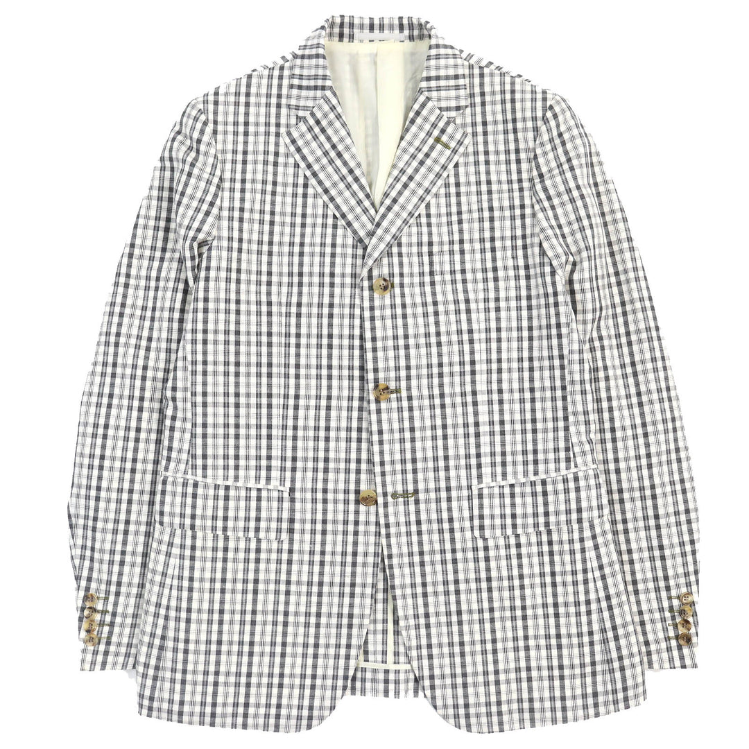 Great COMME des GARCONS HOMME DEUX tailored jacket Check Pattern cotton mens L