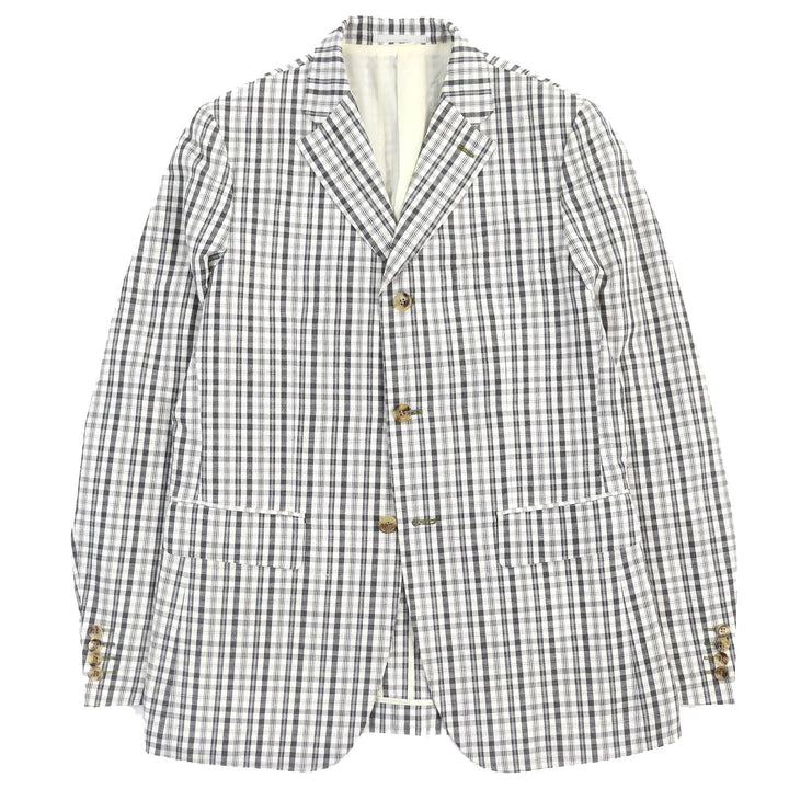 Great COMME des GARCONS HOMME DEUX tailored jacket Check Pattern cotton mens L