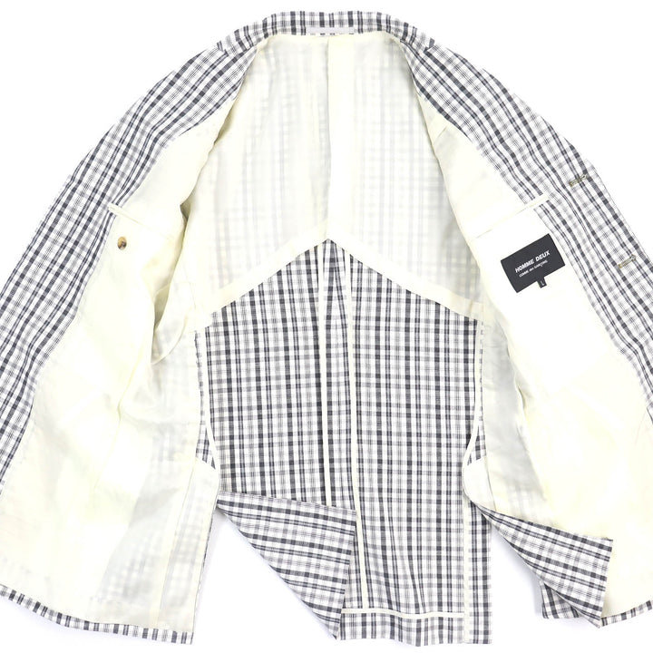 Great COMME des GARCONS HOMME DEUX tailored jacket Check Pattern cotton mens L