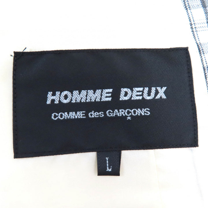 Great COMME des GARCONS HOMME DEUX tailored jacket Check Pattern cotton mens L