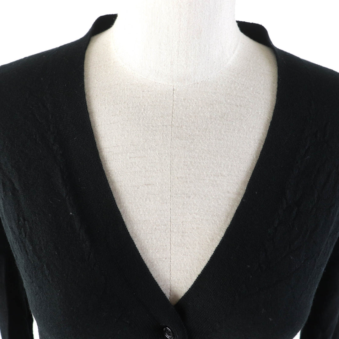 Excellent Valentino cardigan Embroidered logo Floral lace Long sleeves wool XS