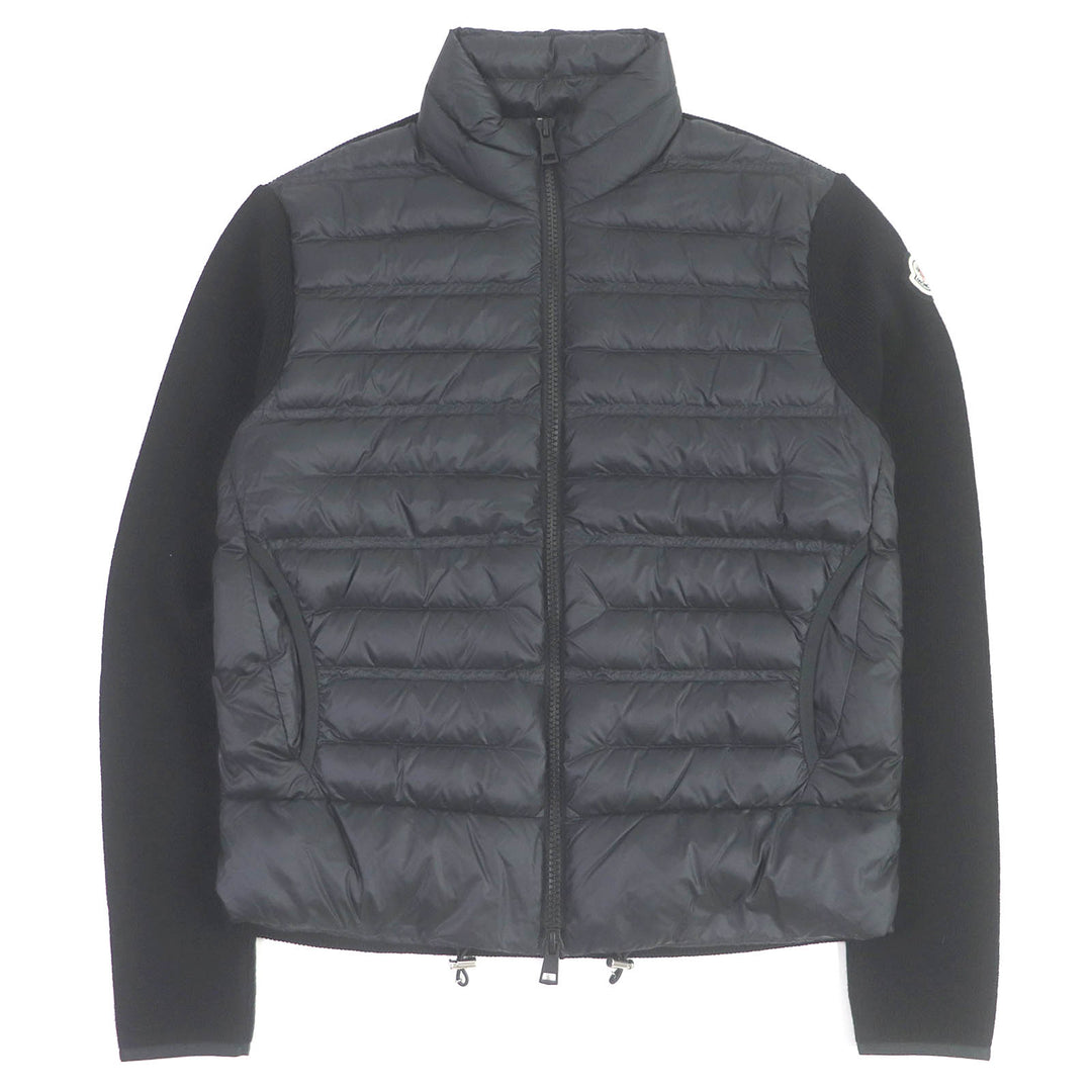 Excellent MONCLER Down jacket CARDIGAN knit blouson black wool M