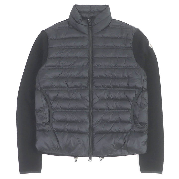 Excellent MONCLER Down jacket CARDIGAN knit blouson black wool M