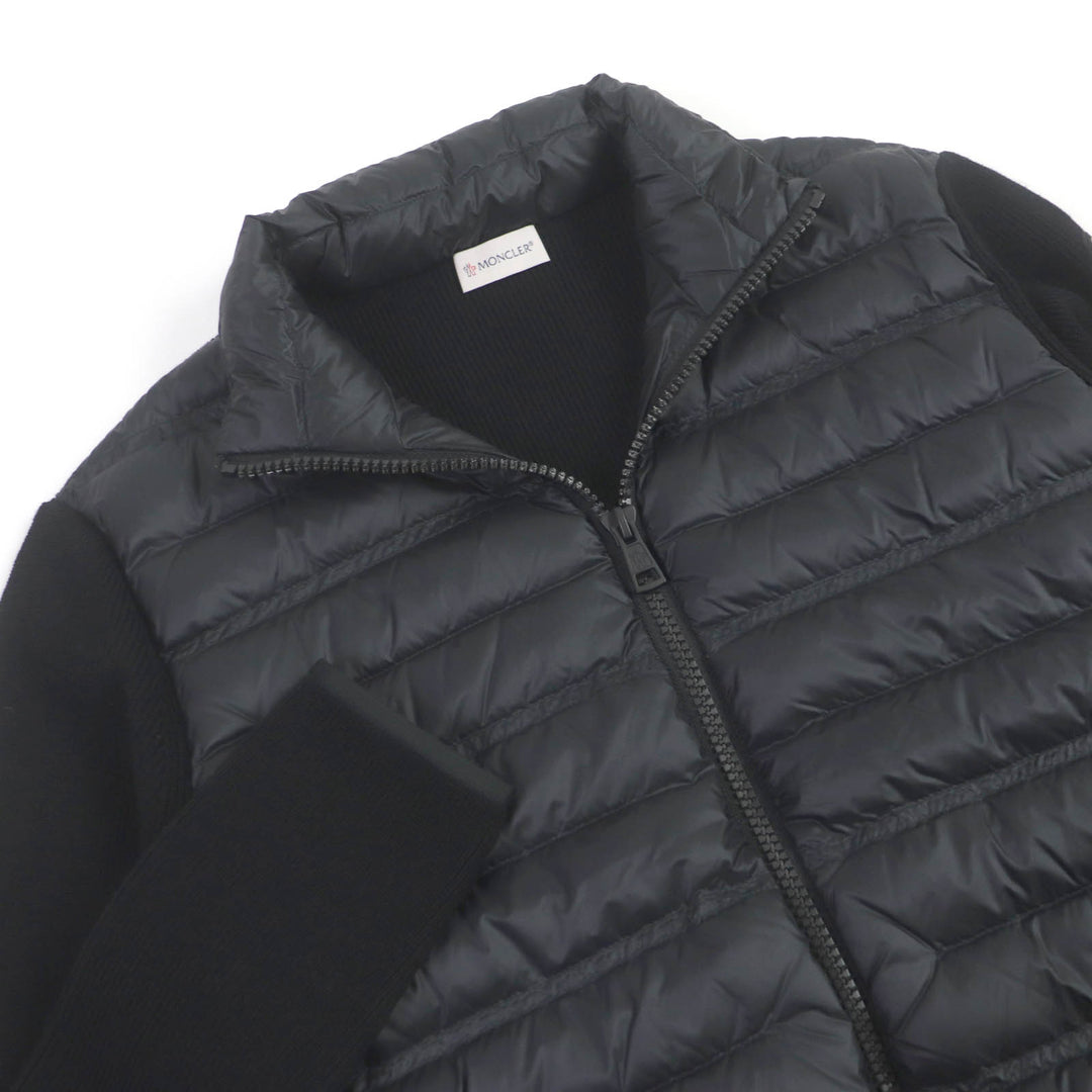 Excellent MONCLER Down jacket CARDIGAN knit blouson black wool M