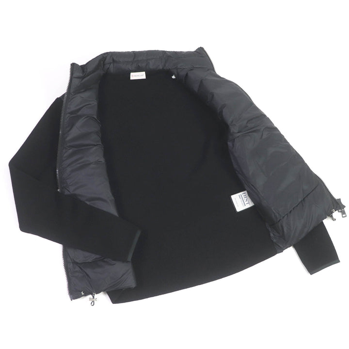 Excellent MONCLER Down jacket CARDIGAN knit blouson black wool M