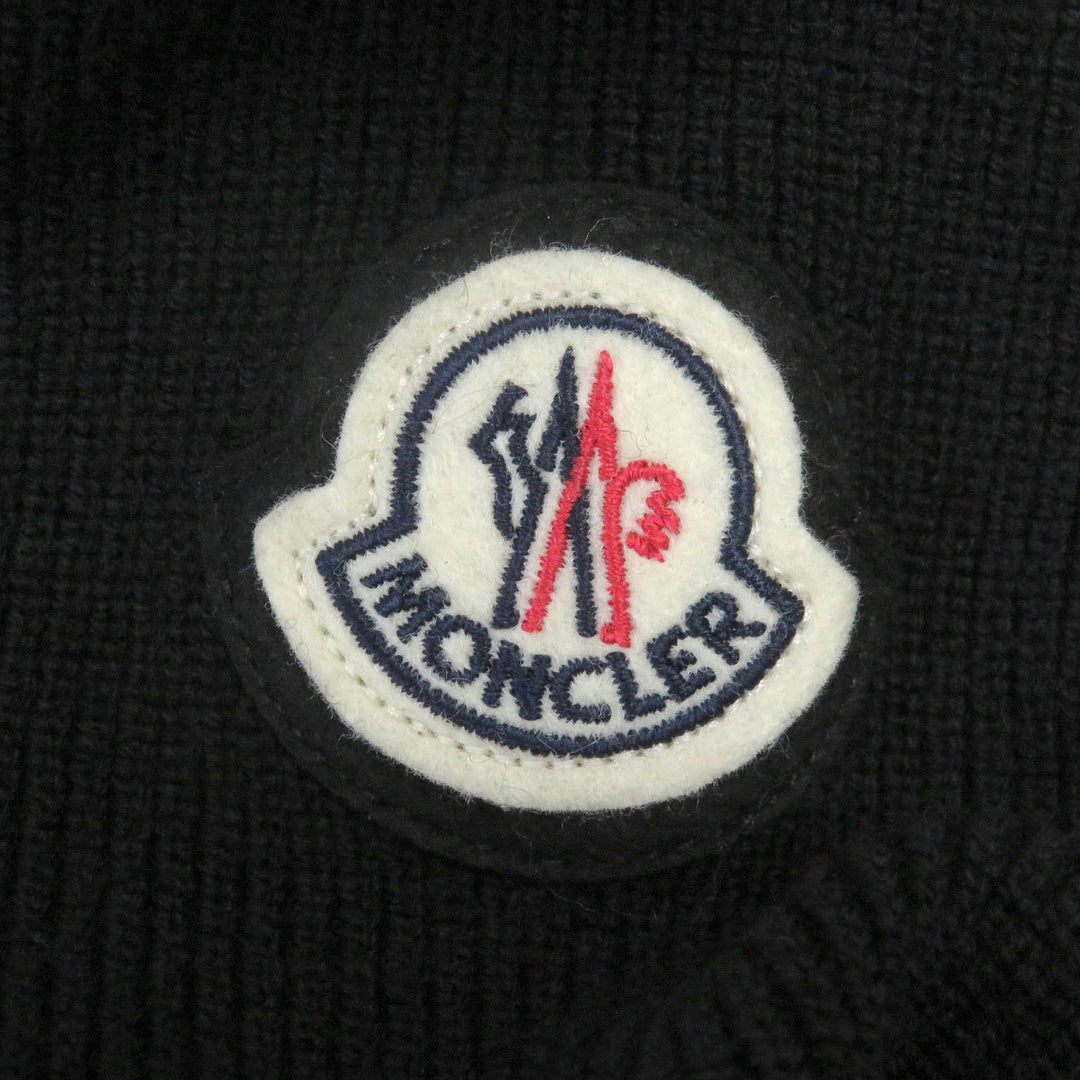 Excellent MONCLER Down jacket CARDIGAN knit blouson black wool M