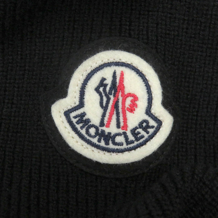 Excellent MONCLER Down jacket CARDIGAN knit blouson black wool M