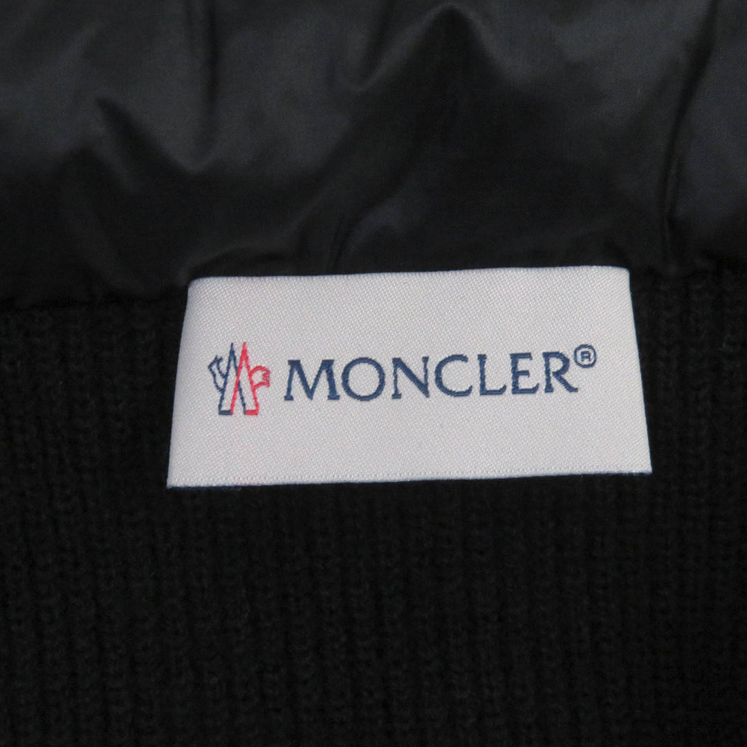 Excellent MONCLER Down jacket CARDIGAN knit blouson black wool M