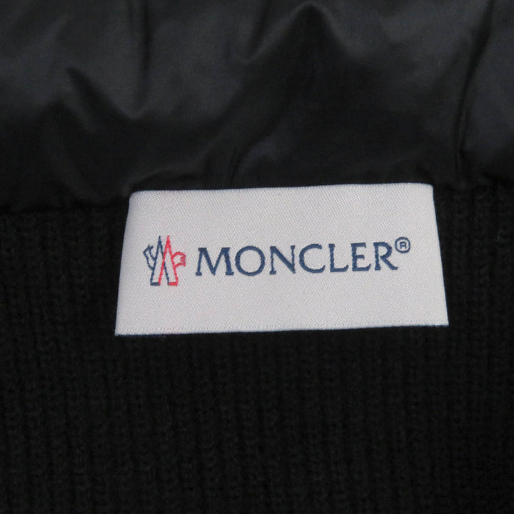 Excellent MONCLER Down jacket CARDIGAN knit blouson black wool M