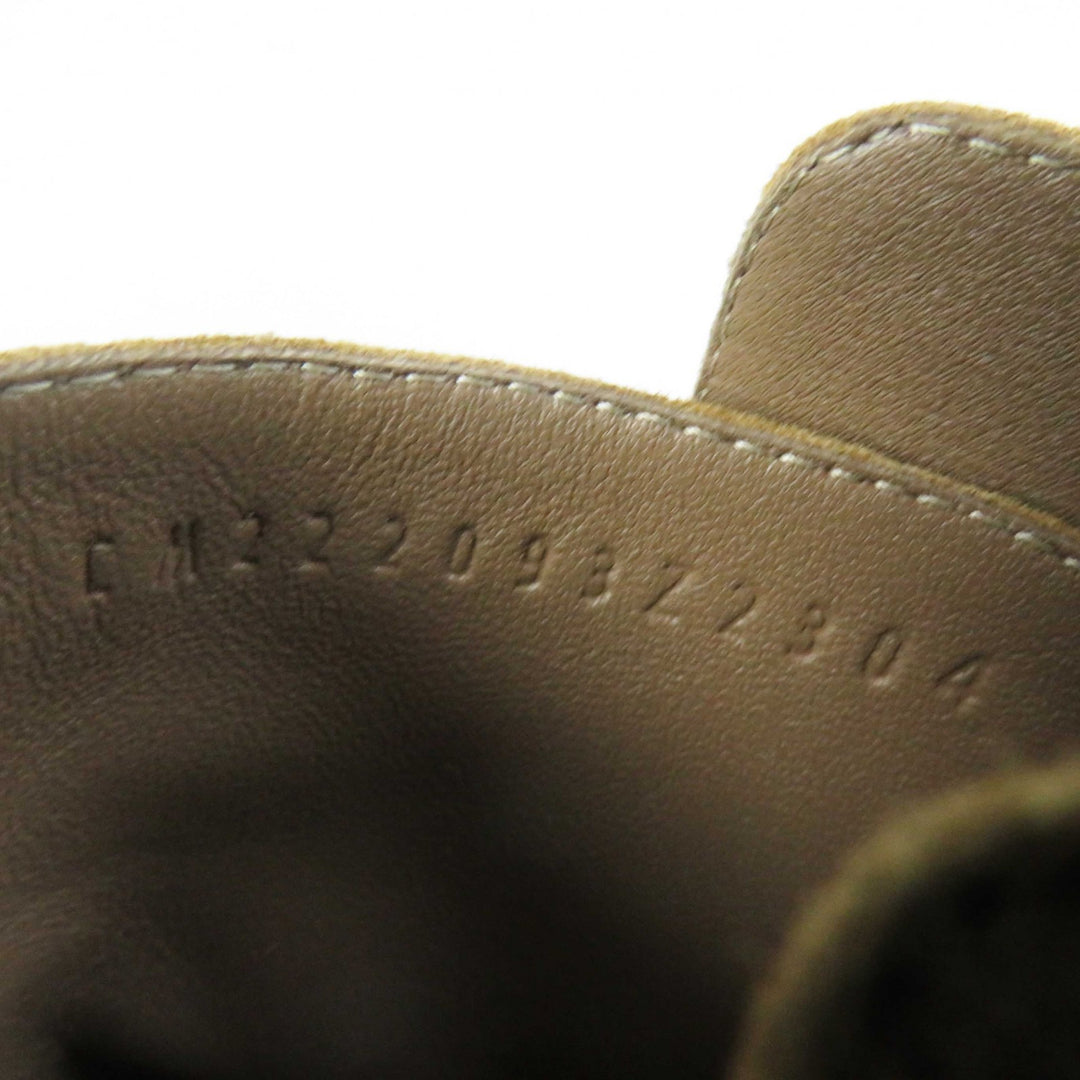 Pristine HERMES short boots Frenchie 50 Veau Velvet Suede Brown beige Women 35.5