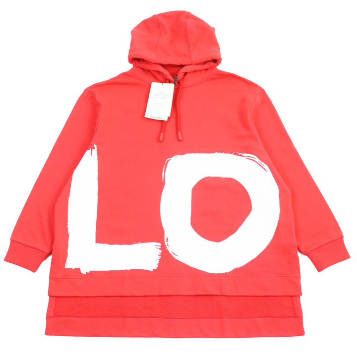 Pristine BURBERRY hoodie LOVE Print Oversized Pullover Hoodie Red cotton mens S 8038129