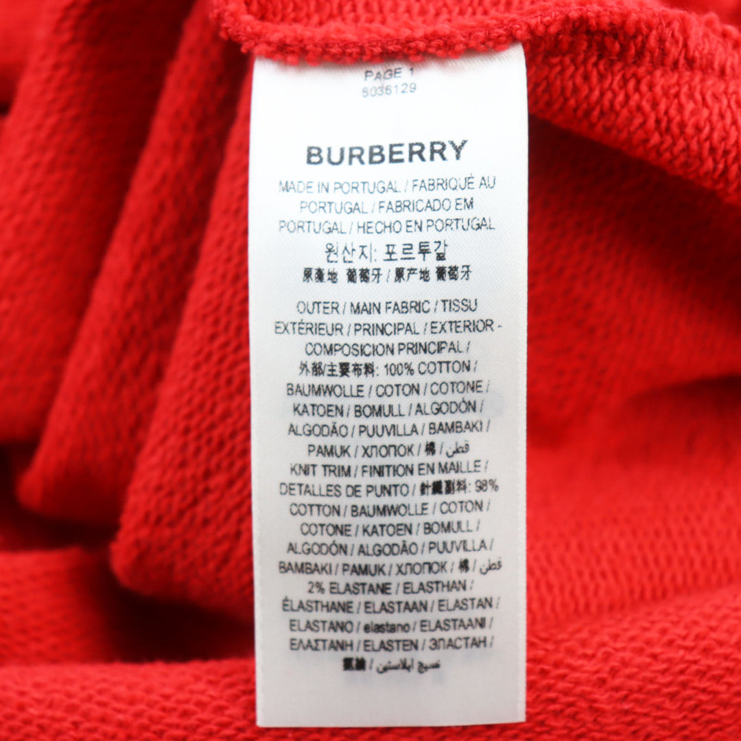 Pristine BURBERRY hoodie LOVE Print Oversized Pullover Hoodie Red cotton mens S 8038129