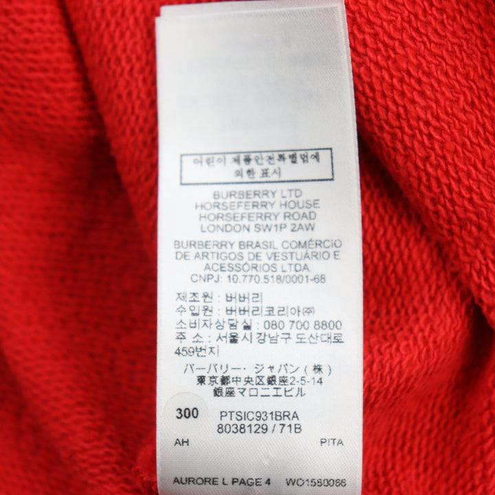 Pristine BURBERRY hoodie LOVE Print Oversized Pullover Hoodie Red cotton mens S 8038129