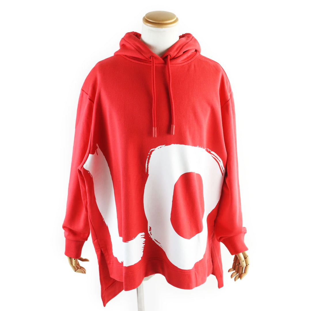 Pristine BURBERRY hoodie LOVE Print Oversized Pullover Hoodie Red cotton mens S 8038129