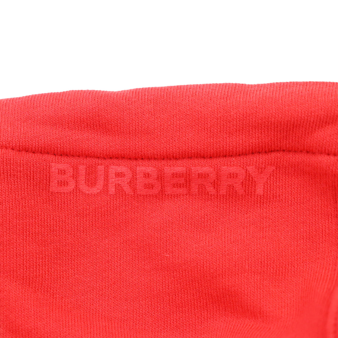Pristine BURBERRY hoodie LOVE Print Oversized Pullover Hoodie Red cotton mens S 8038129