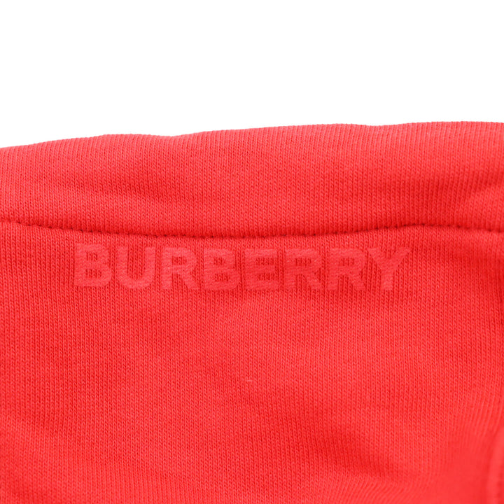 Pristine BURBERRY hoodie LOVE Print Oversized Pullover Hoodie Red cotton mens S 8038129
