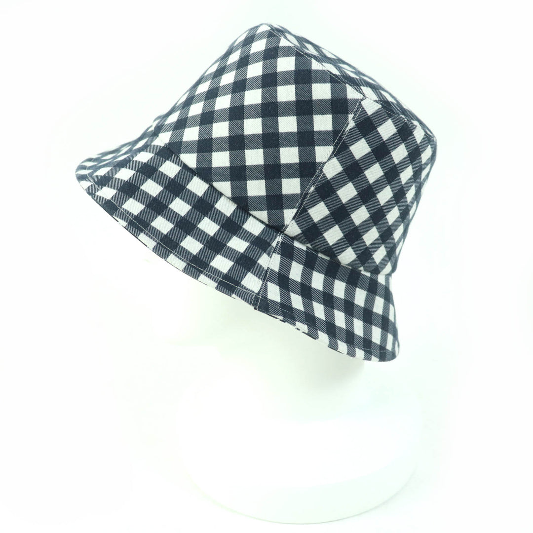 Excellent Christian Dior hat Check oblique bucket hat Navy Ivory Women 56 22VIC923I130