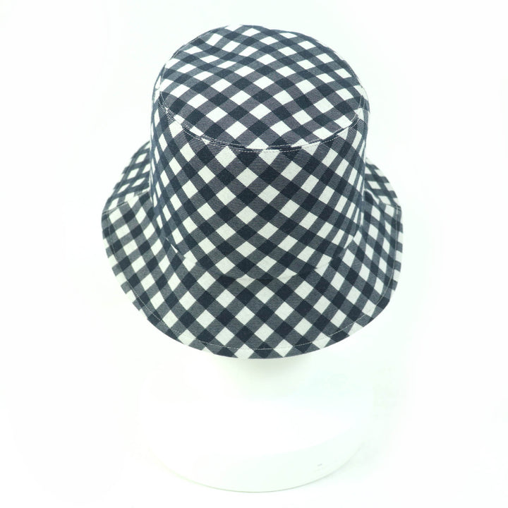 Excellent Christian Dior hat Check oblique bucket hat Navy Ivory Women 56 22VIC923I130