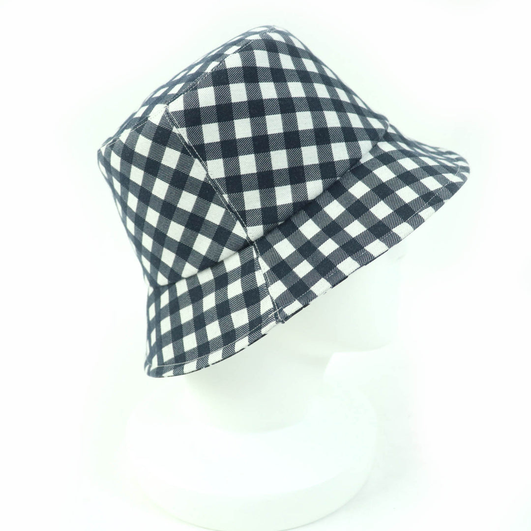 Excellent Christian Dior hat Check oblique bucket hat Navy Ivory Women 56 22VIC923I130