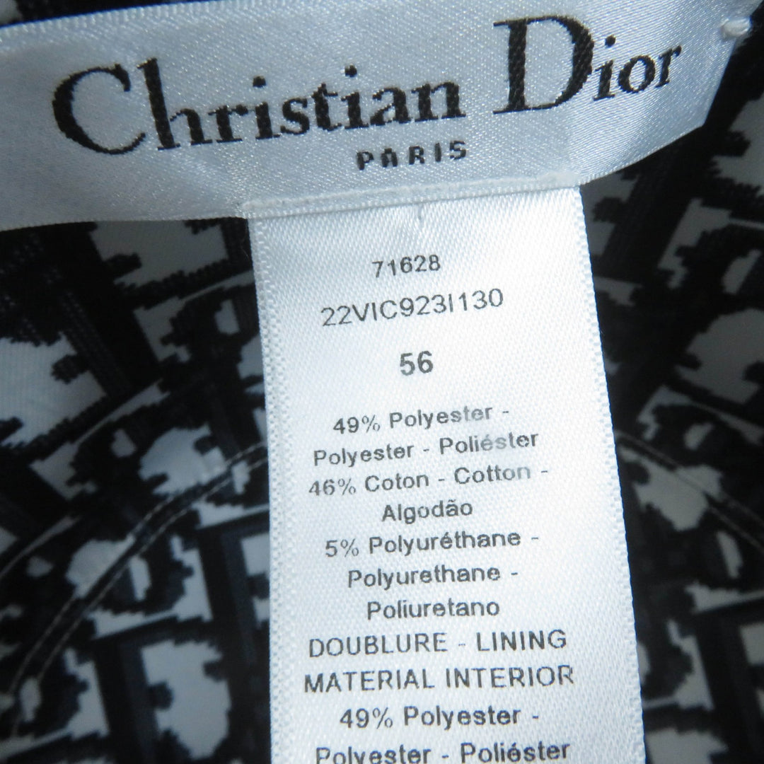 Excellent Christian Dior hat Check oblique bucket hat Navy Ivory Women 56 22VIC923I130