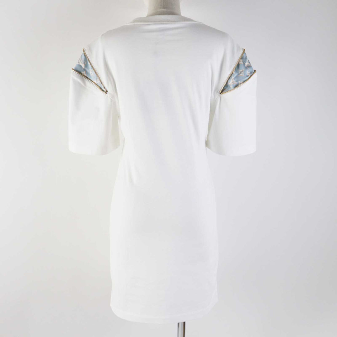 Pristine LOUIS VUITTON one piece Zipper sleeve T-shirt dress White XS 1ABRXK