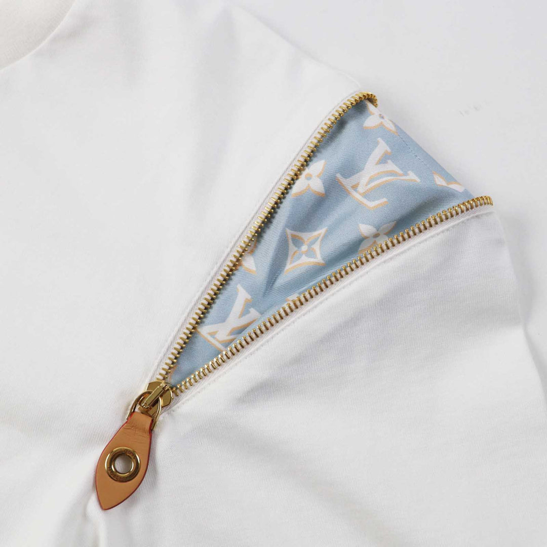 Pristine LOUIS VUITTON one piece Zipper sleeve T-shirt dress White XS 1ABRXK