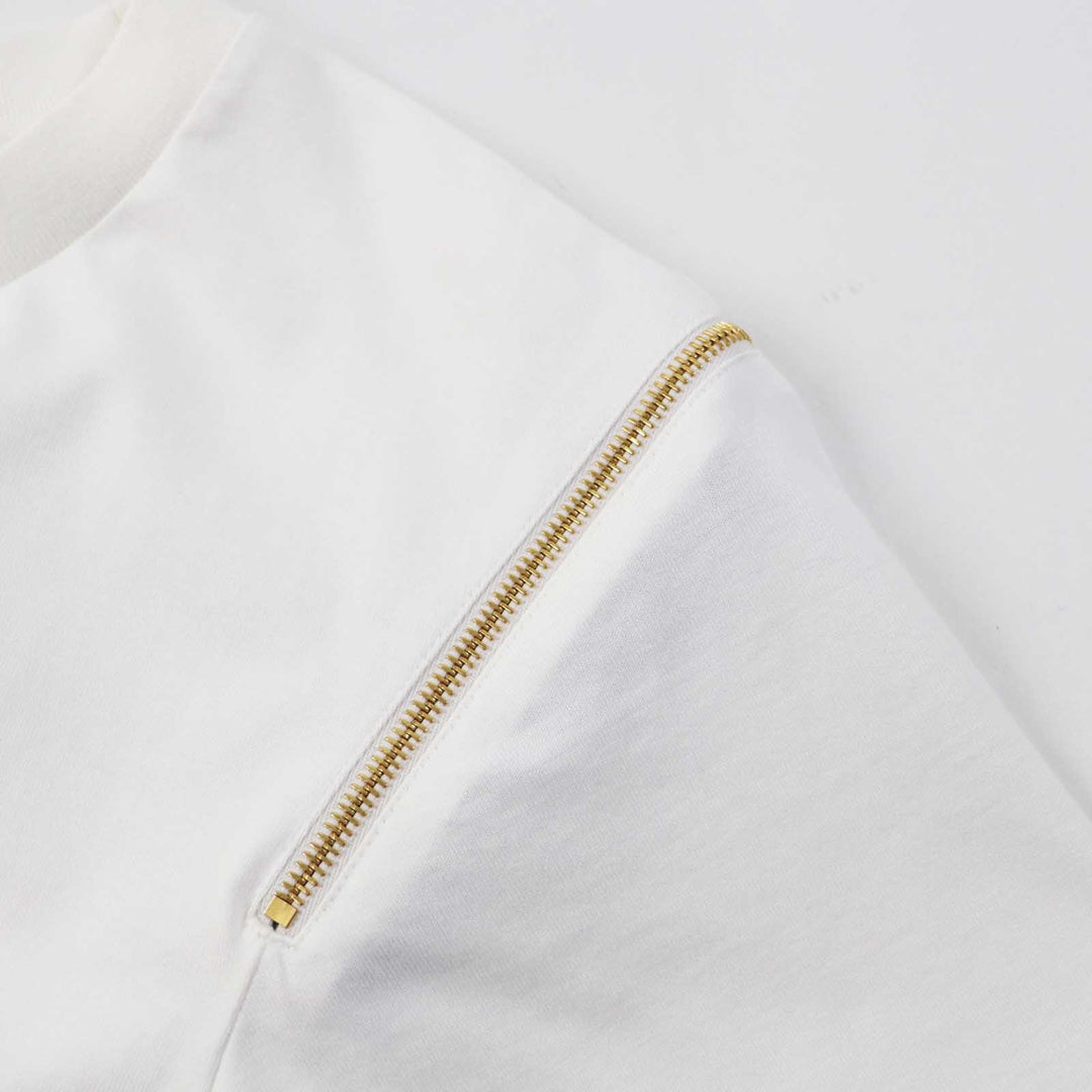 Pristine LOUIS VUITTON one piece Zipper sleeve T-shirt dress White XS 1ABRXK